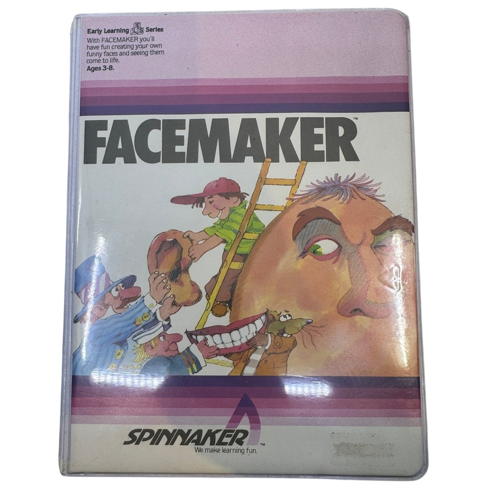 Spinnaker Facemaker ColecoVision Game Cartridge Case Manual Overlay FMK-CV 1984